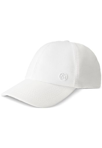 Maison Michel Tiger cotton logo-plaque cap - White