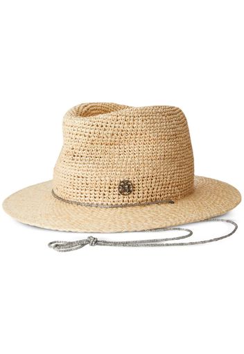 Maison Michel Andre logo-plaque sun hat - Neutrals