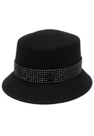 MAISON MICHEL spike-stud fedora hat - Black