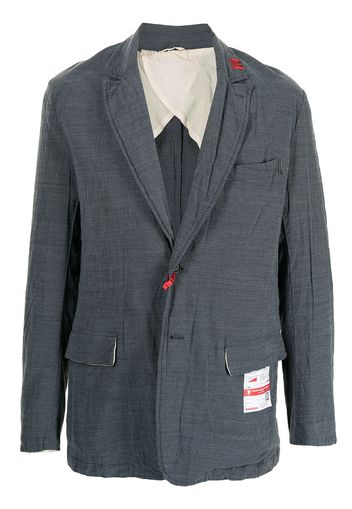 Maison Mihara Yasuhiro logo-patch single-breasted blazer - Blue