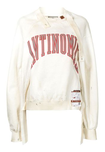 Maison Mihara Yasuhiro slogan-print sweatshirt - Neutrals