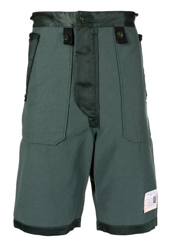 Maison Mihara Yasuhiro logo-patch cotton-blend Bermuda shorts - Green