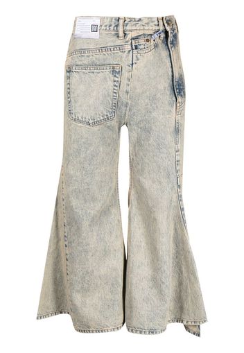 Maison Mihara Yasuhiro cropped flared denim jeans - Blue