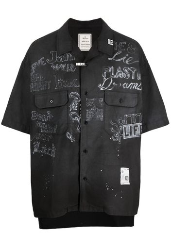 Maison Mihara Yasuhiro graphic-print cotton shirt - Black