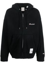 Maison Mihara Yasuhiro logo-embroidered cotton hoodie - Black