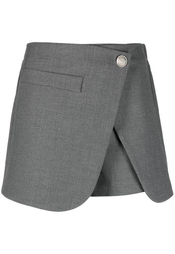 Maje slub-texture wraparound mini shorts - Grey