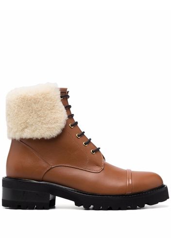 Malone Souliers shearling-trim ankle boots - Brown