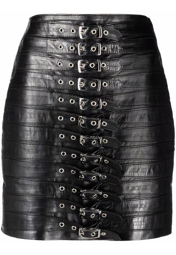 Manokhi Dita leather mini skirt - Black