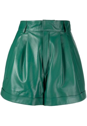 Manokhi high-waist leather shorts - Green