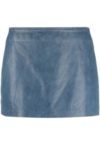 Manokhi low-rise leather mini skirt - Blue