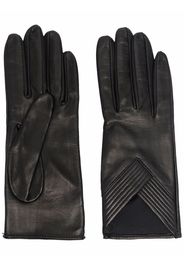 Manokhi ribbed-detail leather gloves - Black