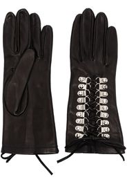 Manokhi lace-up leather gloves - Black