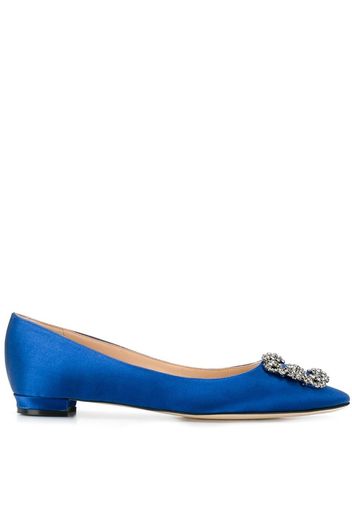 Manolo Blahnik Hangisi heeled ballerina shoes - Blue