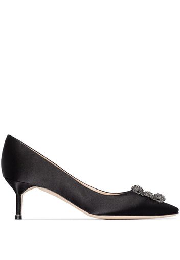 black Hangisi 50 jewel buckle pumps