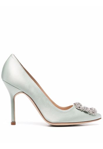 Manolo Blahnik Hangisi décolleté embellished pumps - Green