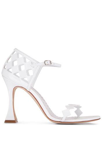 Manolo Blahnik cut out leather sandals - White