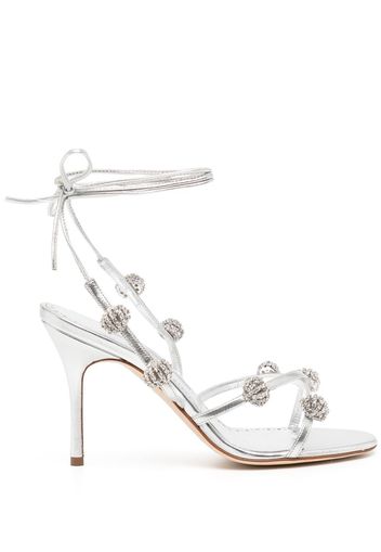 Manolo Blahnik crystal-detail 90mm sandals - Silver