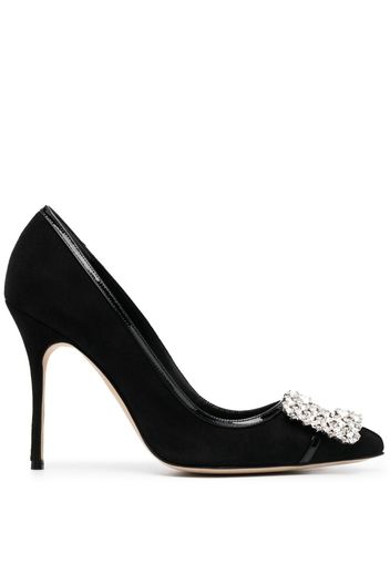 Manolo Blahnik Tuberian 105mm crystal-buckle pumps - Black