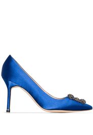 Manolo Blahnik blue hangisi 90 satin pumps