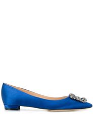 Manolo Blahnik Hangisi heeled ballerina shoes - Blue