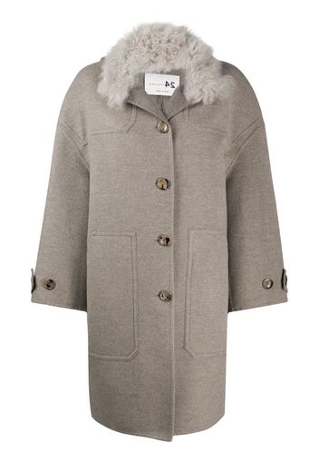 contrast-collar coat