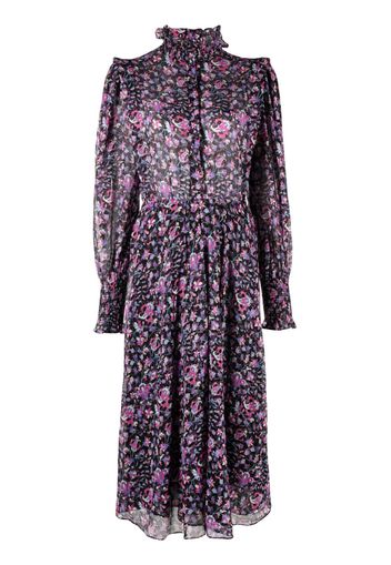 MARANT ÉTOILE floral-print organic cotton dress - Blue