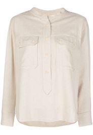 MARANT ÉTOILE collarless buttoned shirt - Neutrals