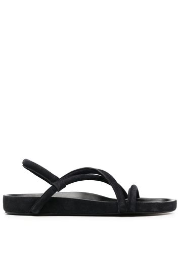 MARANT open-toe flat leather sandals - Black