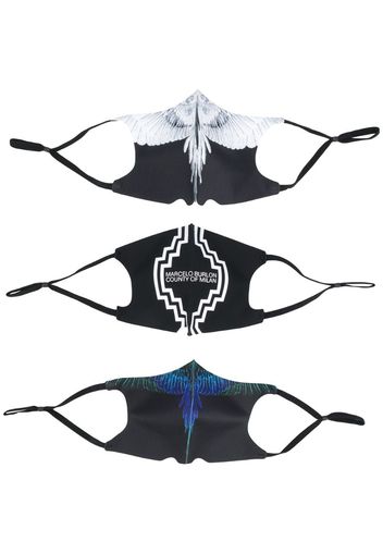 Wings print face masks (pack of 3)