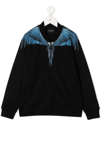 wings-print zip-up bomber jacket