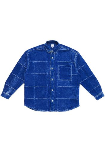 Marcelo Burlon County of Milan patchwork velour shirt - Blue