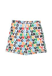 Marcelo Burlon County Of Milan Kids AOP COM PINTUCK SWEATSHORT WHITE MULTICO