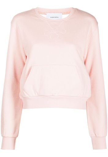 Marchesa Notte sheer back sweatshirt - Pink