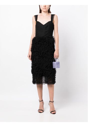 Marchesa Notte Sprinkled tulle midi dress - Black