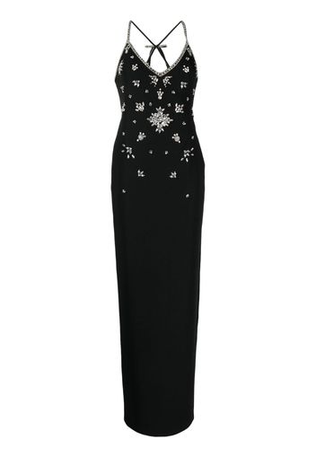 Marchesa Notte embellished floor-length gown - Black