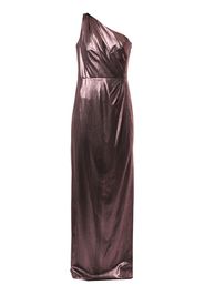 metallized one-shoulder dress