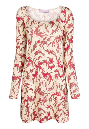 Margherita Maccapani abstract-print long-sleeved minidress - Red