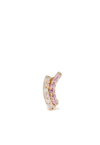 14kt yellow gold Rainbow pink sapphire and diamond stud