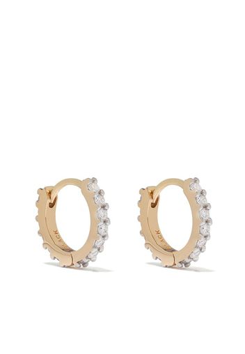 14kt yellow gold diamond Madame hoop earrings