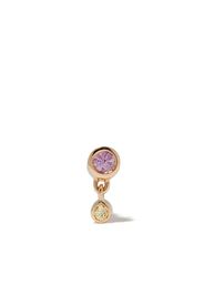 14kt yellow gold Mini Me pink sapphire and diamond stud