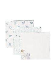 Marie-Chantal graphic-print muslin cloths - White