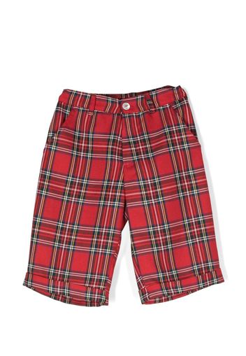 Mariella Ferrari tartan-print knee-length shorts - Red