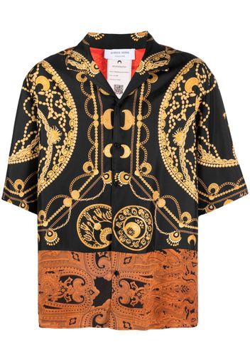 Marine Serre Regenerated silk jewellery-print shirt - Black