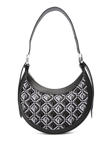 Marine Serre Moon Diamant jacquard shoulder bag - Black