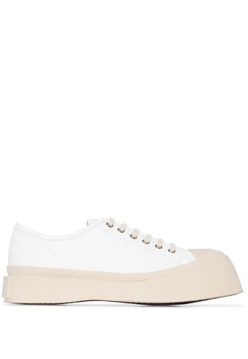white Pablo lace-up leather sneakers