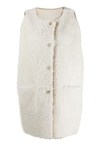 sleeveless lamb fur jacket