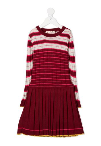 pleated skirt knitted dress