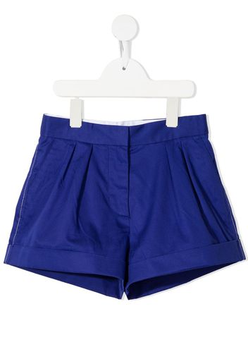 Marni Kids pleated cotton shorts - Blue