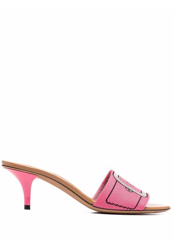 Marni buckle-print mules - Pink