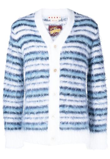 Marni striped V-neck cardigan - Blue